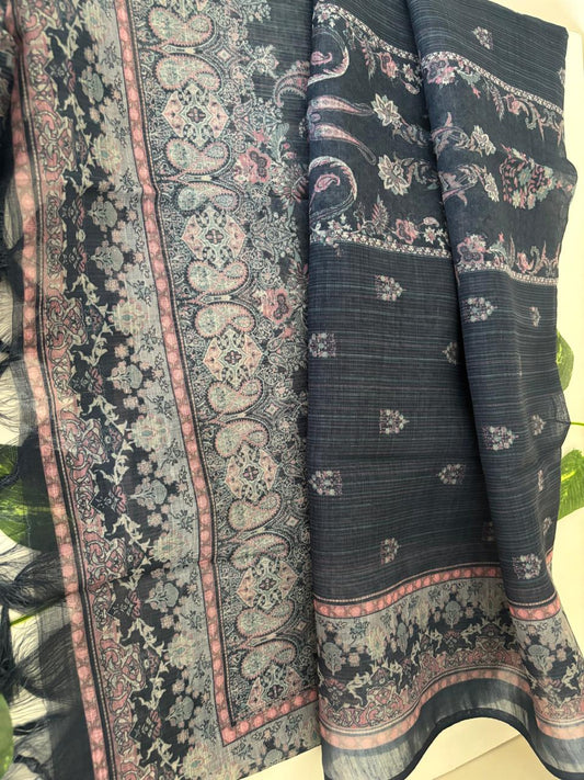 Linen Cotton Karachi Style Salwar Suit with Digital Printed Dupatta & Matching Bottom|LNCK